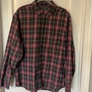 Men’s plaid long-sleeved shirt, size XL short